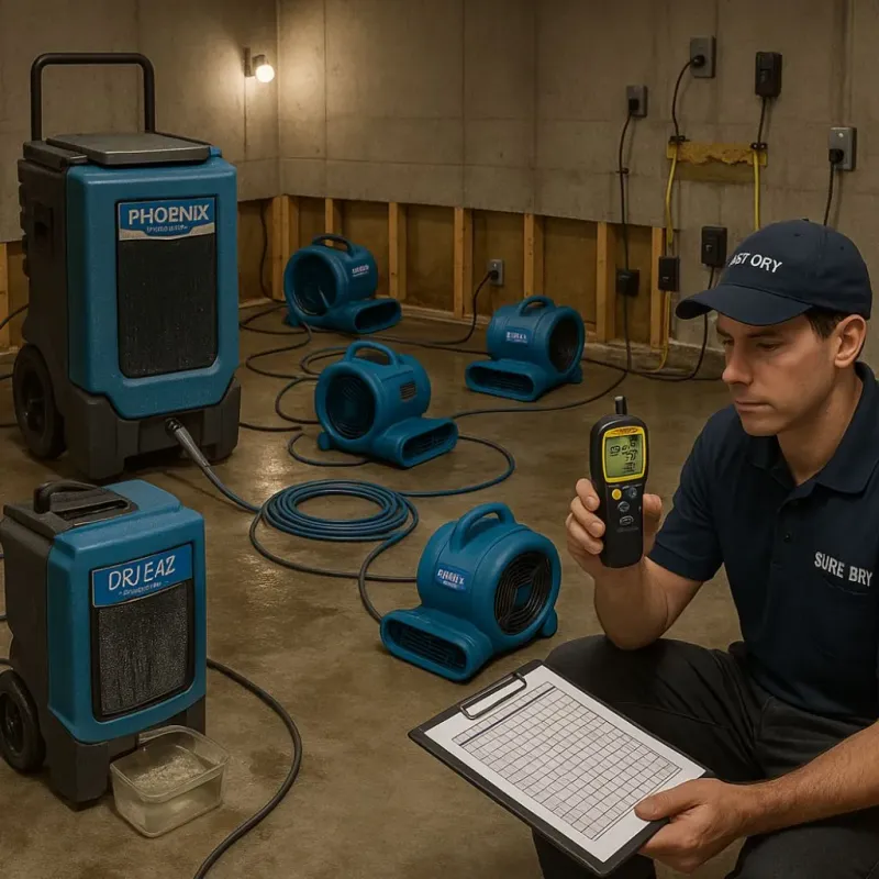 Structural Drying and Dehumidification process in Ogden, NC